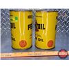 Image 3 : OIL TINS (2) : PENNZOIL Motor Oil (6-1/2"H x 4"Dia) (SEE PICS!)