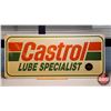 Image 1 : Plastic Light Box Sign "Castrol Lube Specialist" (Note : No Light Fixture Inside & Cracked Lense) (1