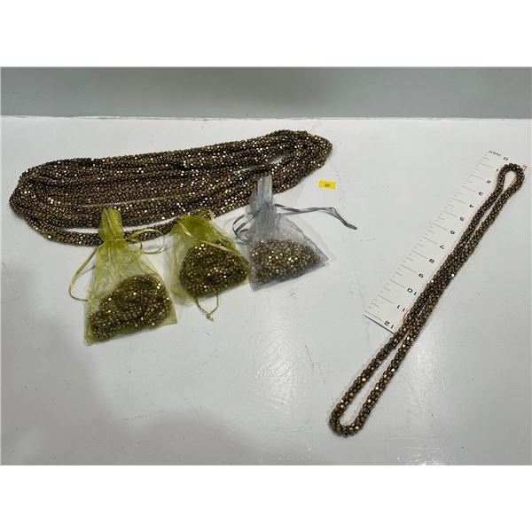 Chunky "Gold" Costume Jewelry Necklace   13 pieces