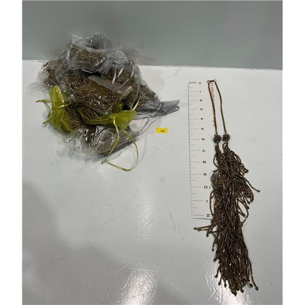 "Gold colored" Fringe Necklace 13 pieces