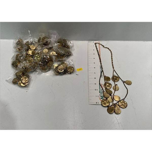 Dual Strand "Gold" Coin Necklace  16 pieces