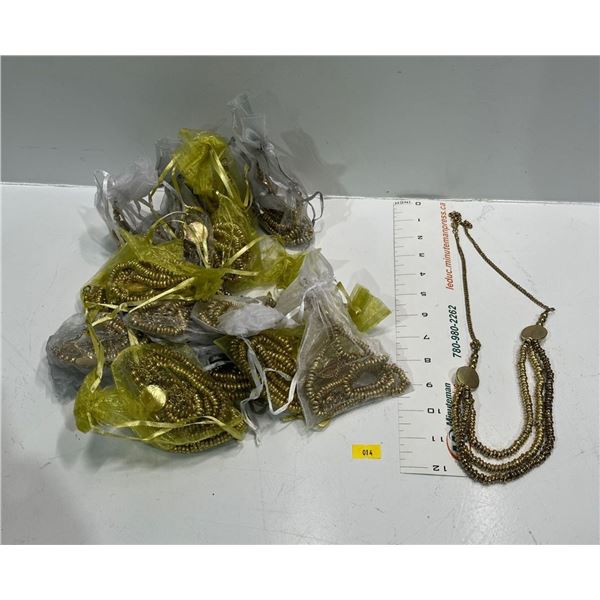 Multi-strand  Gold  Necklace  19 pieces