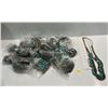 Image 1 : Multi-strand Turquoise and Brown Bead Necklace  25 pieces