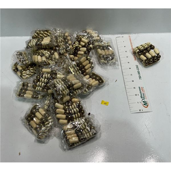 "Ivory" and "Gold" Bead Bracelet Cuff  24 pieces