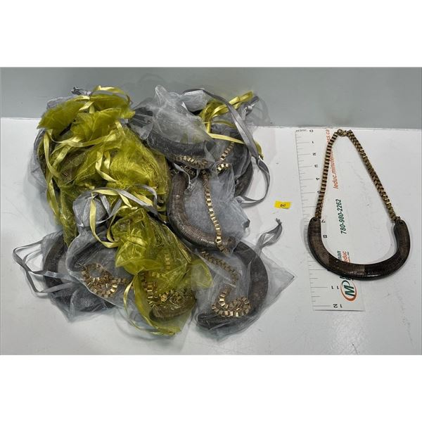 Chunky "Gold" Costume Jewelry Necklace  24 pieces