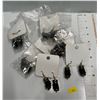 Image 1 : Black Bead Dangle Earrings  22 pairs