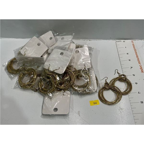 Dual Hoop "Gold" Round Dangle Earrings  16 pairs