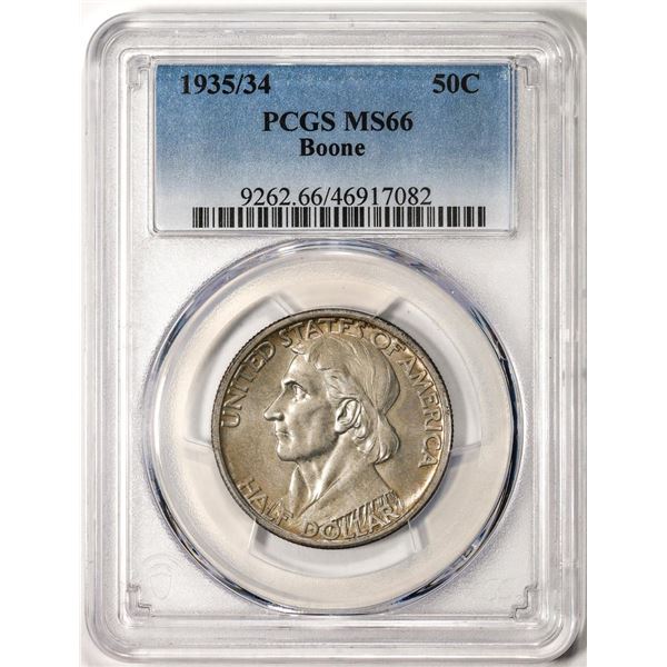 1935/34 Boone Commemorative Half Dollar Coin PCGS MS66