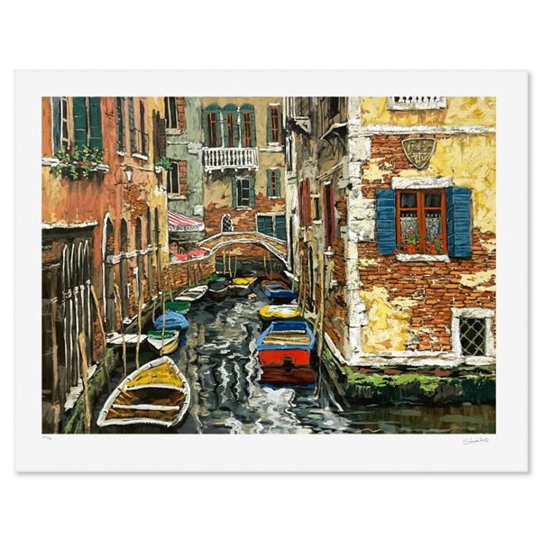Viktor Shvaiko "Boats of Venice (White)" Limited Edition Proof on Paper
