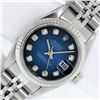Image 1 : Rolex Ladies Stainless Steel Blue Vignette Diamond Datejust Wristwatch