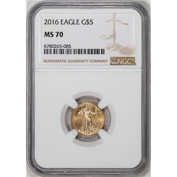 2016 $5 American Gold Eagle Coin NGC MS70