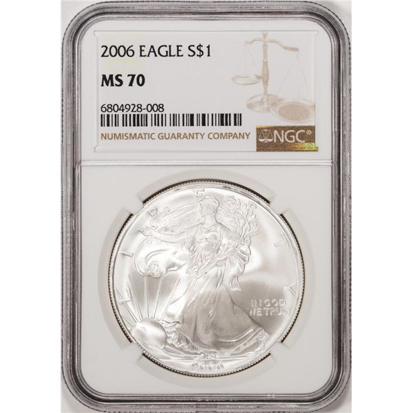 2006 $1 American Silver Eagle Coin NGC MS70