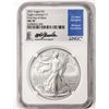 Image 1 : 2021 T-2 $1 American Silver Eagle Coin NGC MS70 First Day of Issue Gaudioso Signature