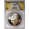 Image 1 : 1880-S $1 Morgan Silver Dollar Coin ANACS MS63 Amazing Toning