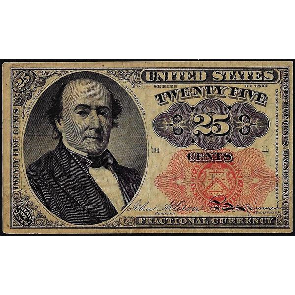 1874 Fifth Issue Twenty-Five Cents Fractional Currency Note