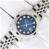 Image 2 : Rolex Ladies Stainless Steel Blue Vignette Sapphire and Diamond Datejust Wristwatch