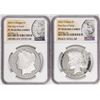 Image 1 : Lot of (2) 2023-S $1 Proof Morgan/Peace Silver Dollar Coins NGC PF70 Ultra Cameo FDOI