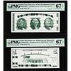 Image 1 : Set of Giori Test Note Washington & Lincoln Memorial PMG Superb Gem Unc 67EPQ