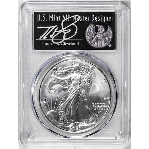 2021 Type 2 $1 American Silver Eagle Coin PCGS MS70 Cleveland Signature FDOI