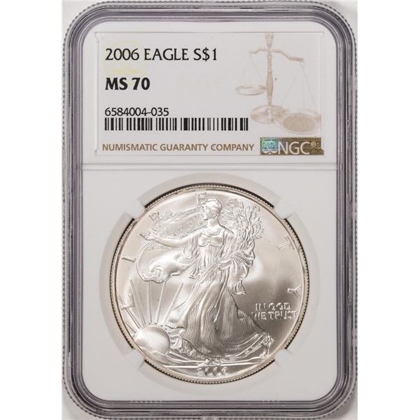 2006 $1 American Silver Eagle Coin NGC MS70