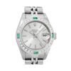 Image 1 : Rolex Ladies Stainless Steel Silver Index Emerald and Diamond Datejust Wristwatch