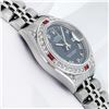 Image 8 : Rolex Ladies Stainless Steel Blue Roman Ruby and Diamond Datejust Wristwatch