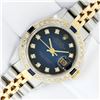 Image 2 : Rolex Ladies Two Tone Blue Vignette Sapphire and Diamond Datejust Wristwatch