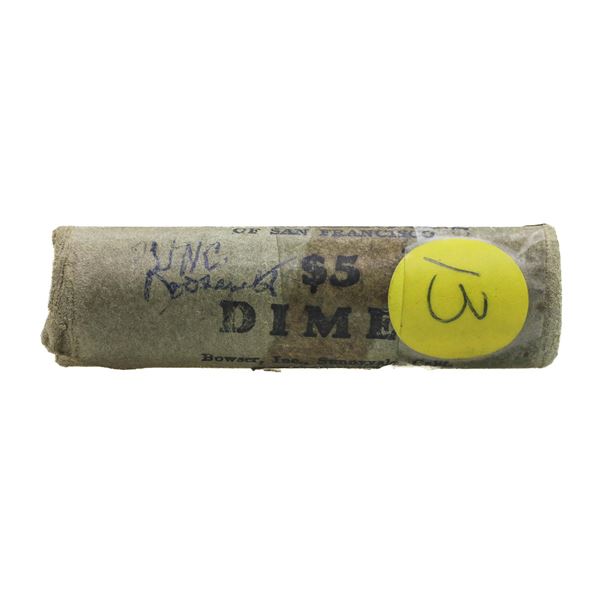 Original Bank Wrapped Roll of (50) Brilliant Uncirculated 1955-S Roosevelt Dime Coins