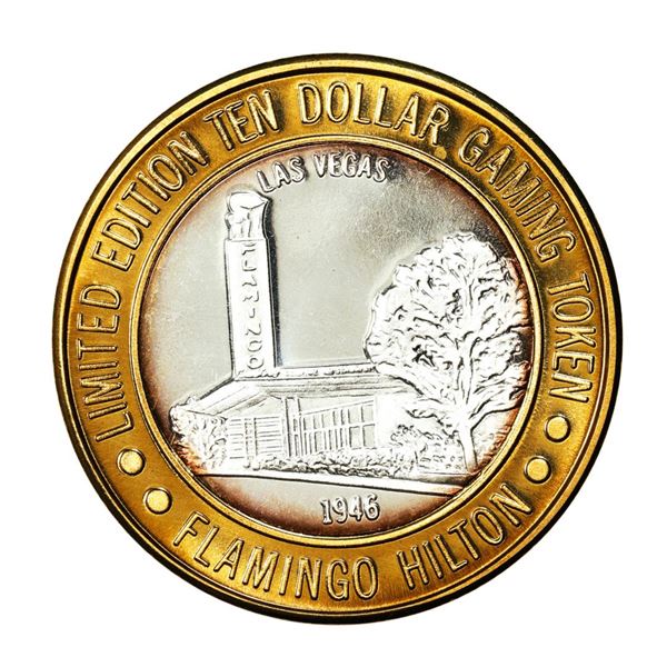 .999 Silver Flamingo Hilton Las Vegas, Nevada $10 Casino Limited Edition Gaming Token