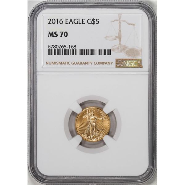 2016 $5 American Gold Eagle Coin NGC MS70