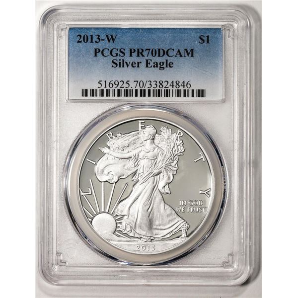 2013-W $1 Proof American Silver Eagle Coin PCGS PR70DCAM