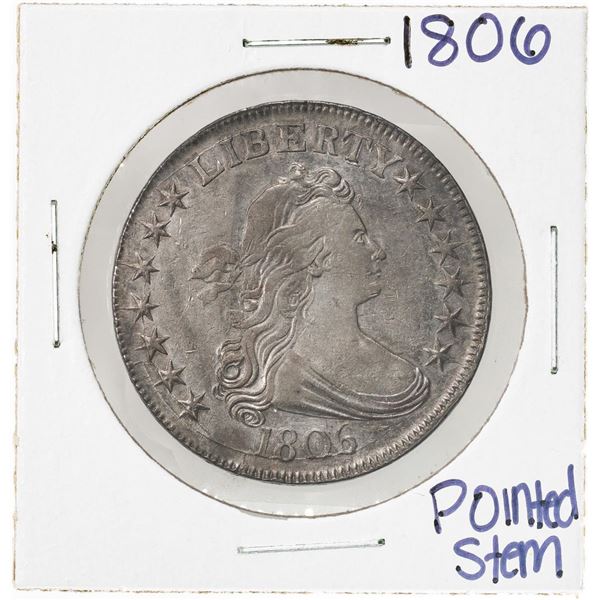 1806 Pointed 6 Stem Draped Bust Half Dollar Coin