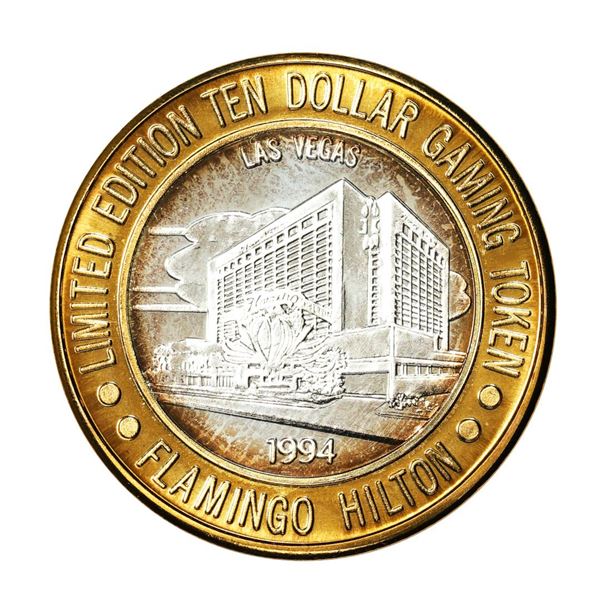 .999 Silver Flamingo Hilton Las Vegas, Nevada $10 Casino Limited Edition Gaming Token