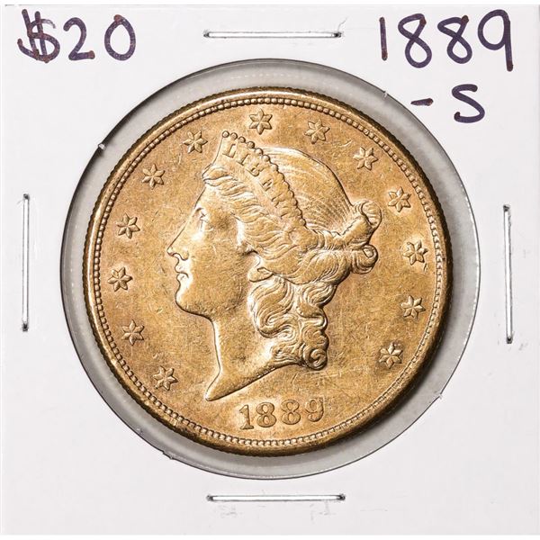 1889-S $20 Liberty Head Double Eagle Gold Coin