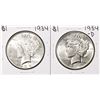 Image 1 : Set of 1934 & 1934-D $1 Peace Silver Dollar Coins