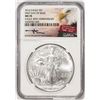 Image 1 : 2016 $1 American Silver Eagle Coin NGC MS70 FDOI Mercanti Signature 30th Anniversary