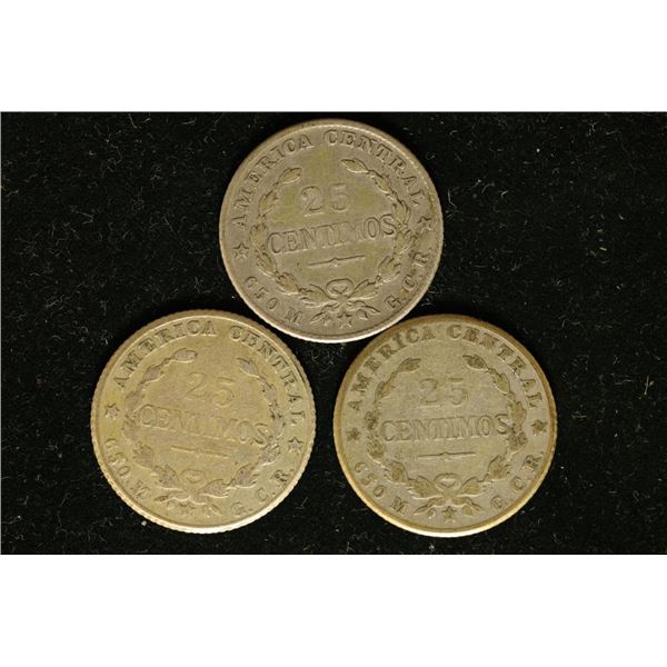 3-1924 COSTA RICA SILVER 25 CENTIMOS: .2163 OZ.