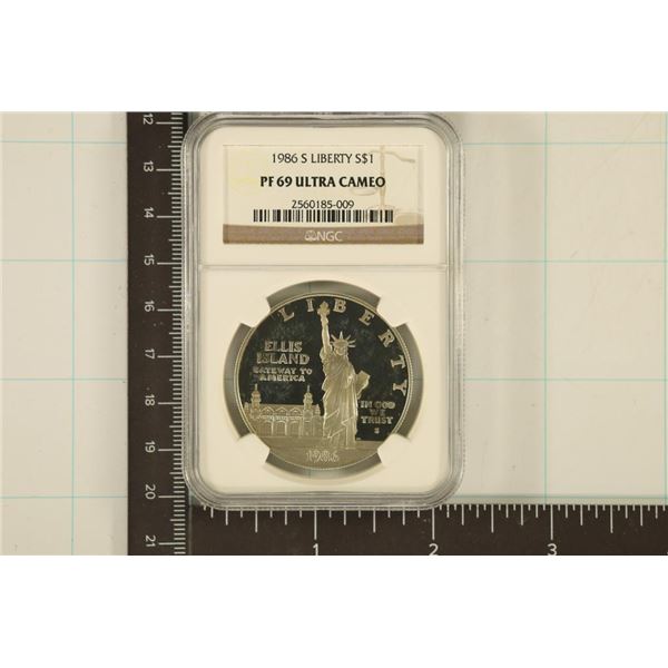 1986-S US LIBERTY SILVER DOLLAR NGC PF69