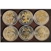 Image 2 : 6 PARTIALLY GOLD PLATED DOUBLE EAGLE METAL TOKENS