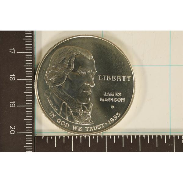 1993-D US UNC SILVER DOLLAR JAMES MADISON