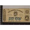 Image 1 : 1863 STATE OF ALABAMA 50 CENT OBSOLETE BANK NOTE