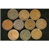 10 ASSORTED INDIAN HEAD CENTS: 1890-1899