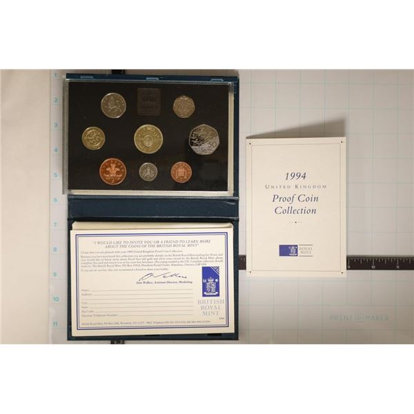 1994 UNITED KINGDOM 8 COIN PF SET WITH INFO CARD