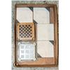 Image 1 : 3 SETS OF COASTERS 2 NEW MARBLE, GLASS, &