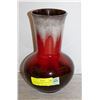 Image 1 : VINTAGE MCM CANADIANA RED LAVA DRIP VASE