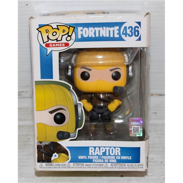 NEW FUNKO POP FORTNITE 436 RAPTOR VINYL FIGURE