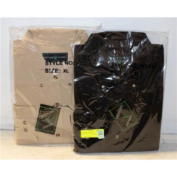 NEW WESTLINE SHIRTS 1BLACK/1TAN SIZE XL