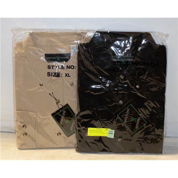 NEW WESTLINE SHIRTS 1BLACK/1TAN SIZE XL