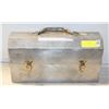 VINTAGE ALUMINUM TOOL BOX- 14" X 7" X 5"