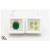 Image 1 : #236-UNHEATED SPHERE STONE 3.05CT & EMERLAD 7.20CT